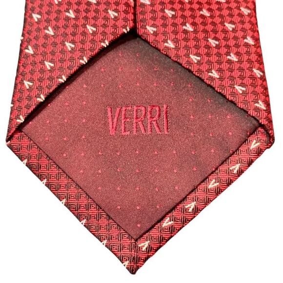 Verri (Italy) Silk Tie. Red. - Picture 3 of 7
